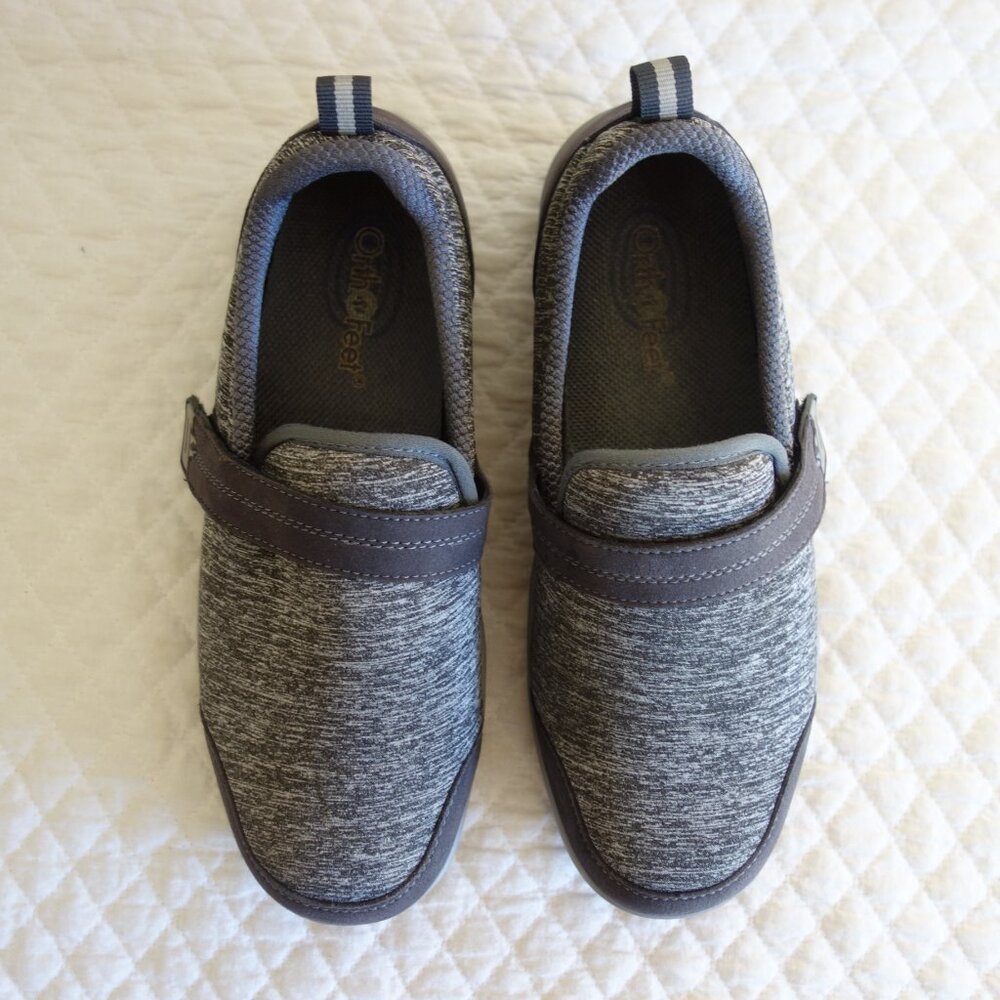 ORTHOFEET Orthopedic Grey Stretch Knit Quincy Slip-On Shoes  Wmns 8.5 Extra Wide - Picture 6 of 10